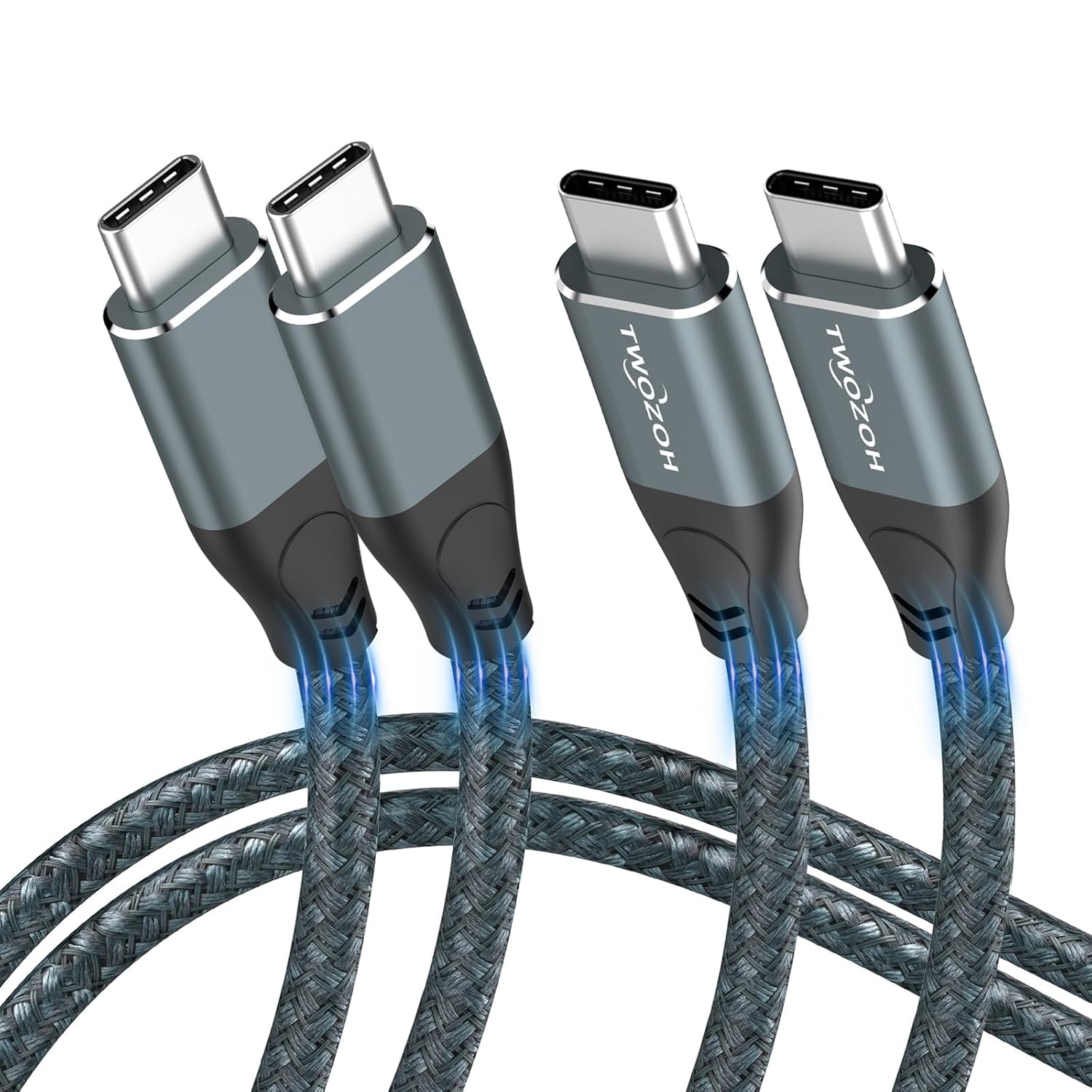 Twozoh 20Gbps Data Transfer 100W PD Fast Charging Cable Duo