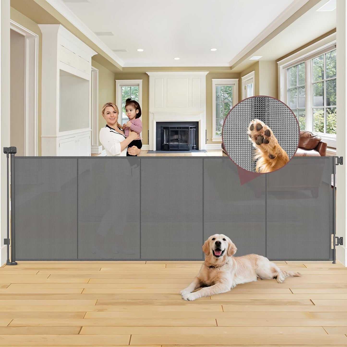 GRENFU 41in Extra Tall Pet Gate - 100in Wide Retractable
