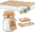 40 Pack Glass Favor Jars with Cork Lid - Small 3.4 oz Gift Jars