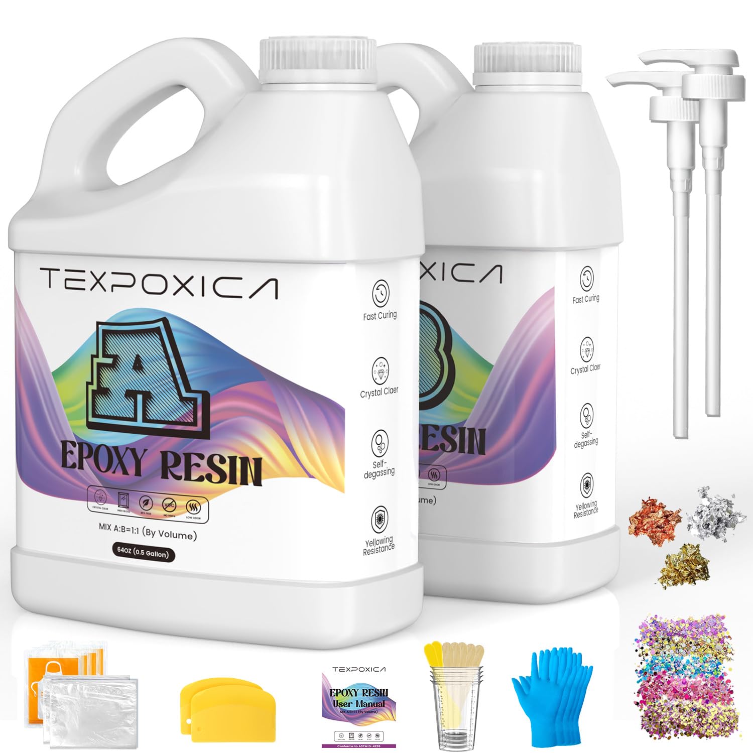 Epoxy Resin Kit for Art Casting and DIY Projects - Crystal Clear