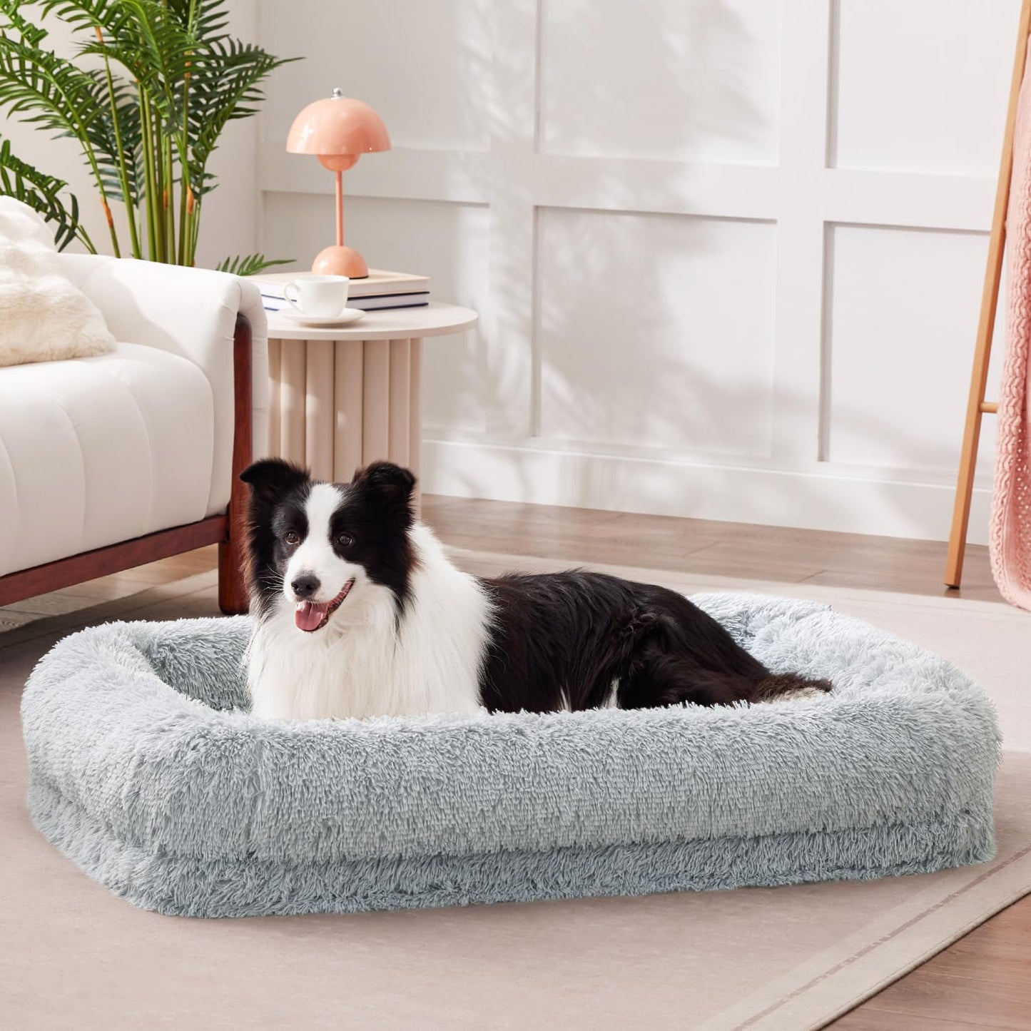 Calming Dog Beds for Large Dogs - Orthopedic Fluffy Pet Bed