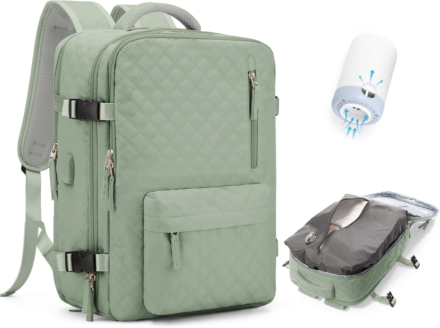 Travel Vacuum Storage Backpack with Air Pump for Compression