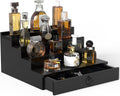 Cologne Organizer for Men - 4 Tier Black Wood Display Holder