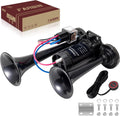 FARBIN Black Air Horn for Truck Train Horn for Car - Loud Dual Trumpet