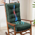 Rocking Chair Cushion Set Thick Memory Foam Seat & Back - Dark Green