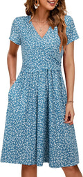 Women's V Neck Midi Maternity & Nursing Dress with Pockets