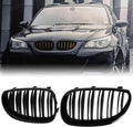 E60 Black Kidney Grille Double Slats Glossy Black - E60 2003-2009