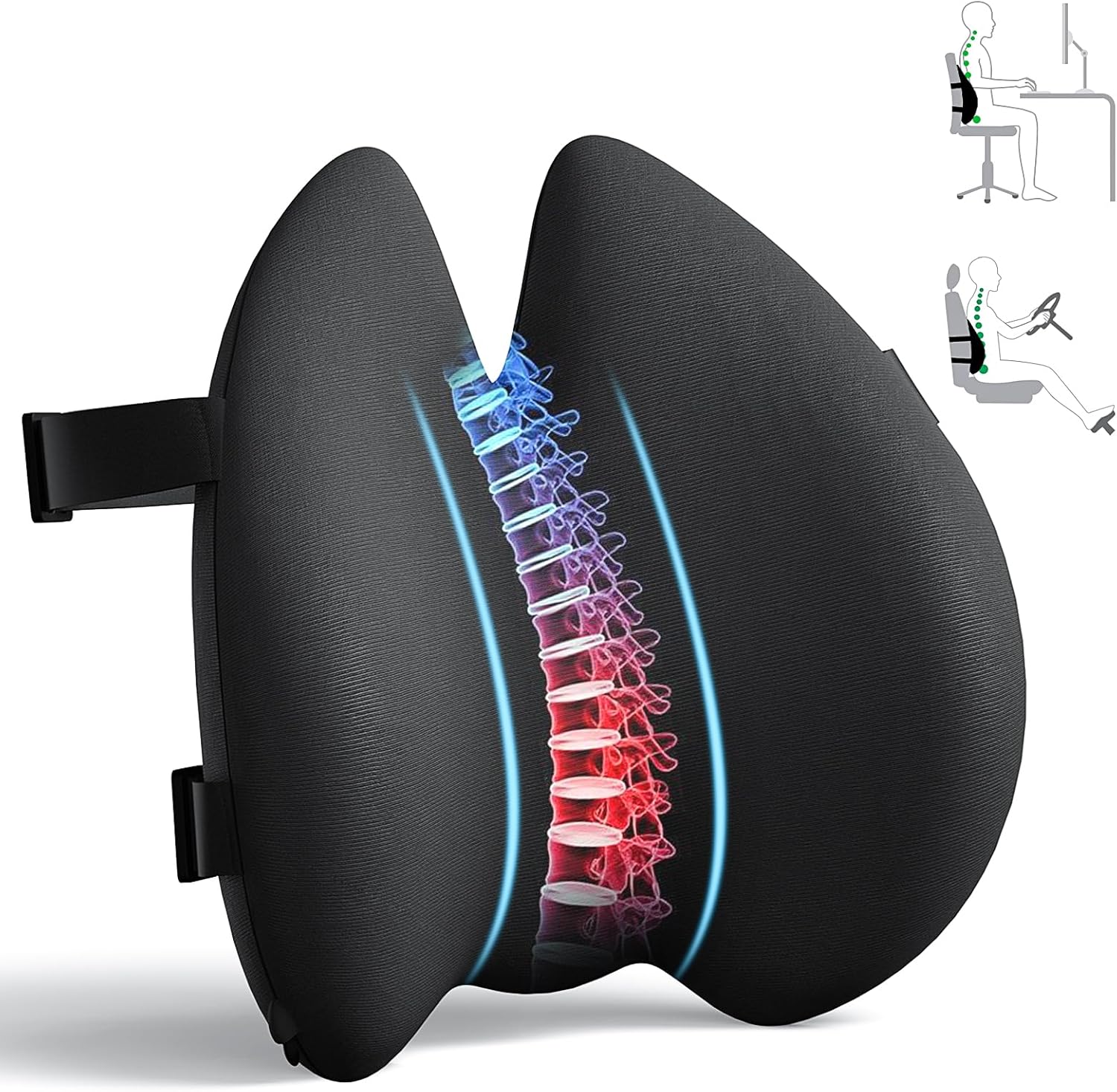 Benazcap Memory Foam Lumbar Pillow: Pain Relief & Support