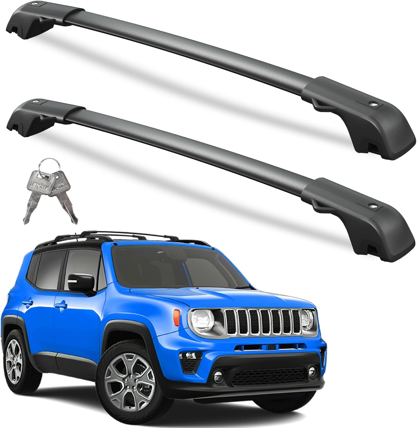 Lockable Roof Rack Cross Bars for 2015-2024 Jeep Renegade