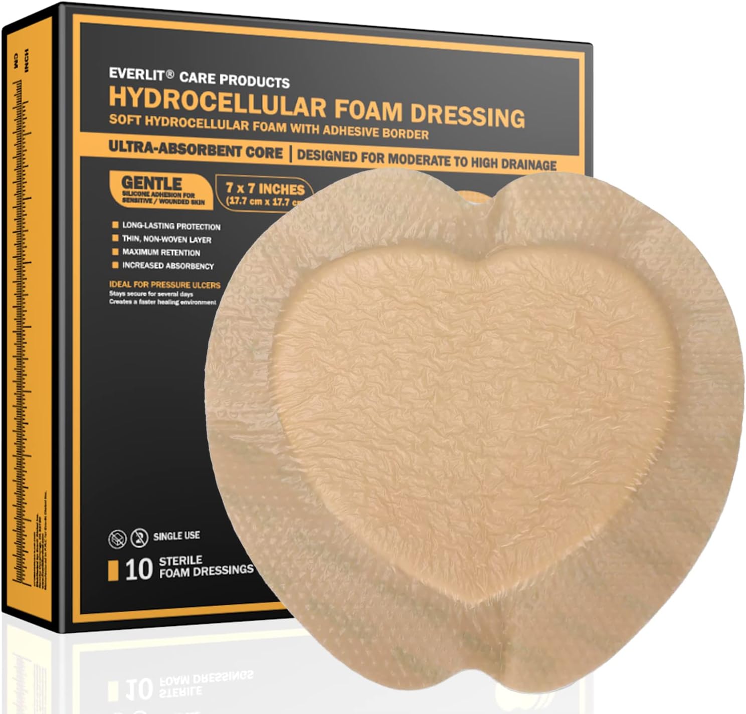 EVERLIT Sacrum Silicone Foam Dressing for Effective Wound Care