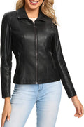 S P Y M Womens Faux Leather Jacket Plus Size - Quilted Zip Up