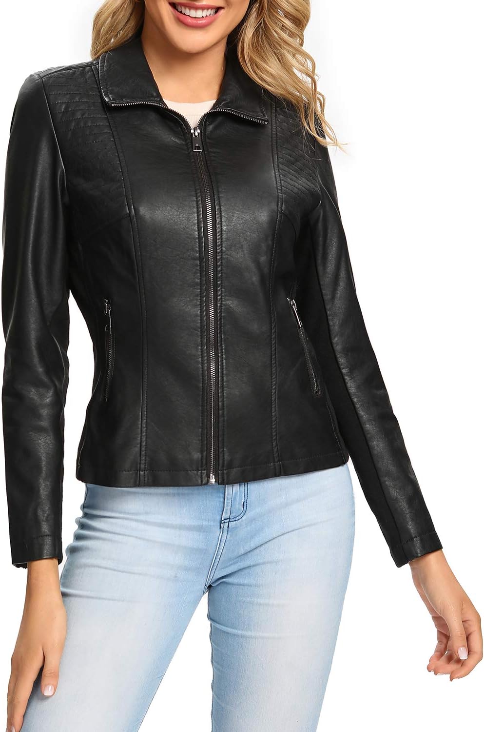 Stylish Womens Faux Leather Jacket for Casual Fashion Lovers