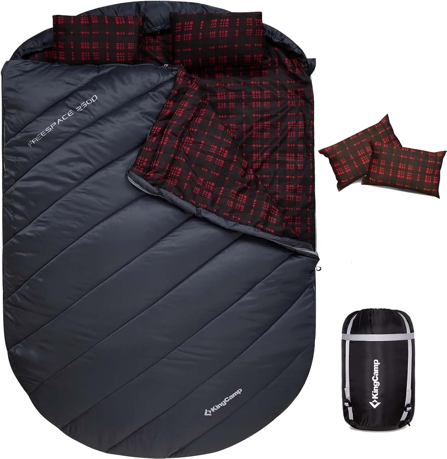 KingCamp Double Sleeping Bag for Adults - XXL Flannel Comfort