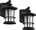 Textured Black Outdoor Wall Sconce 2 Pack - Weather Resistant Porch