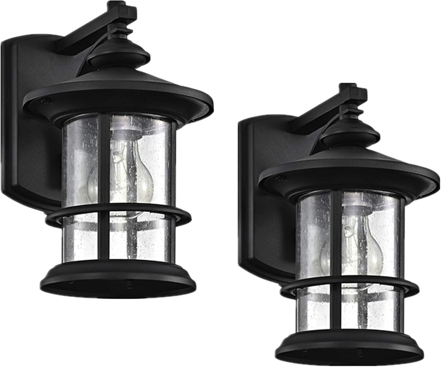 Textured Black Outdoor Wall Sconce 2 Pack for Stylish Lighting
