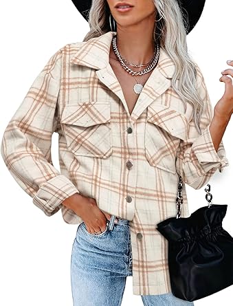 BTFBM Women Corduroy Shacket Jacket for Fall Casual Style