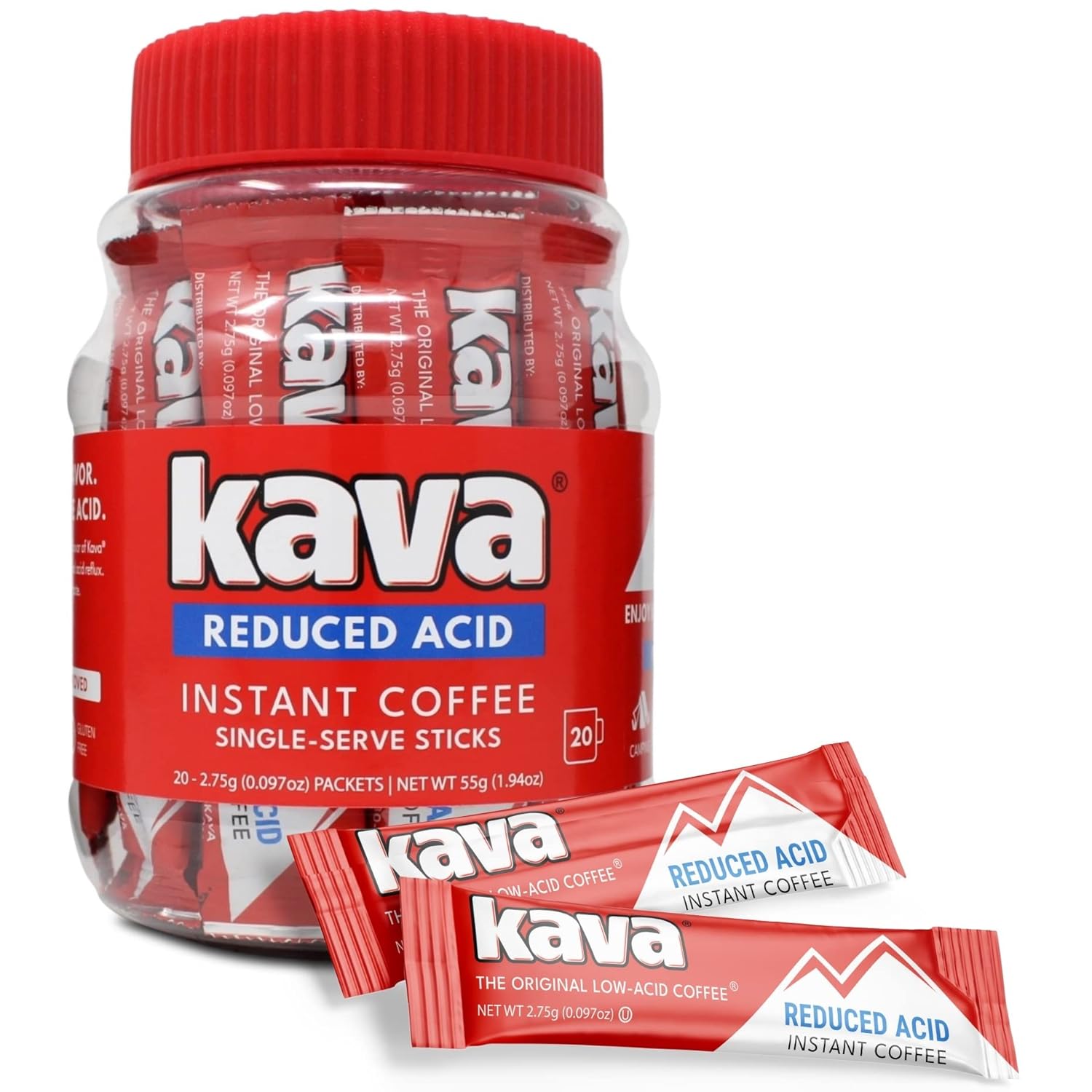20 Count Kava Low Acid Instant Coffee Sticks