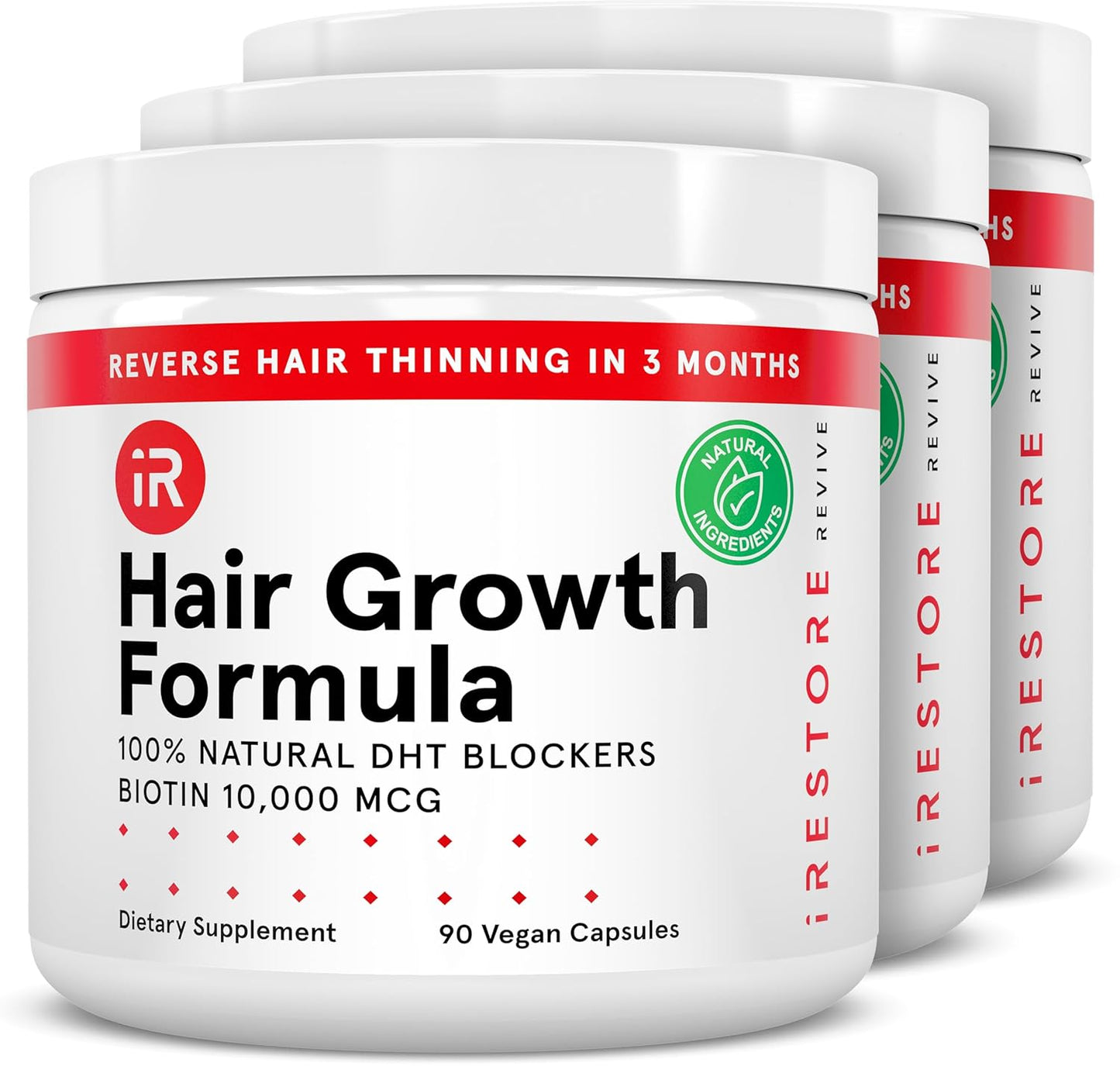 iRestore Hair Growth Supplement with Natural DHT Blockers 90 Caps