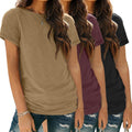SUNBS Womens 3 Pack T-Shirts Short Sleeve Basic Tees - Comfortable