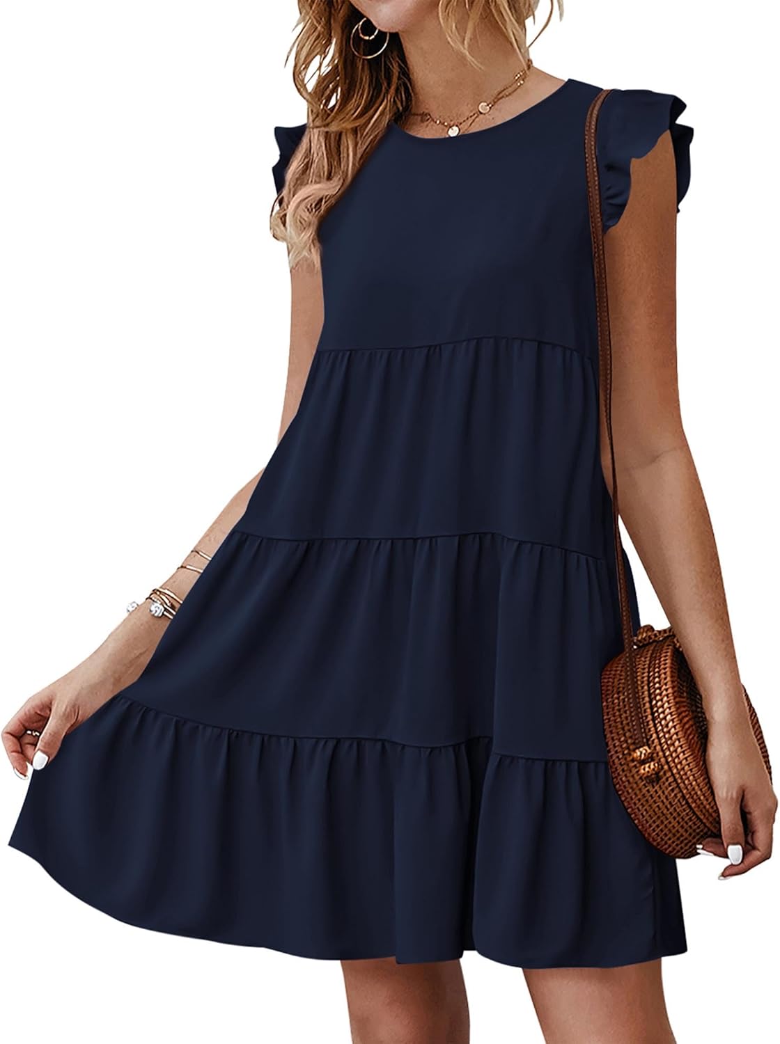 KIRUNDO Women's Summer Dresses: Flowy Mini Babydoll Style