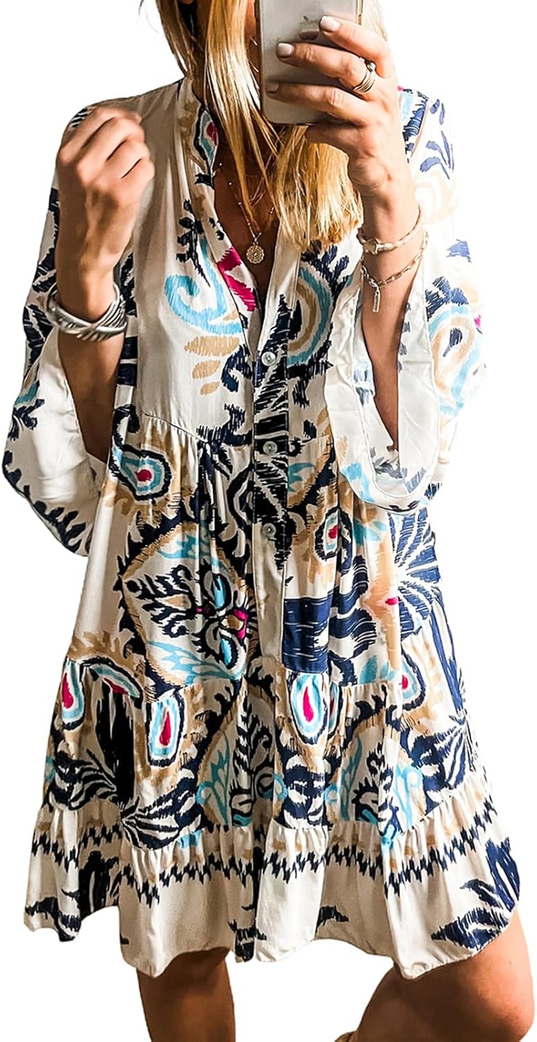 SELINK Womens Long Sleeve Dresses for Casual Beach Style