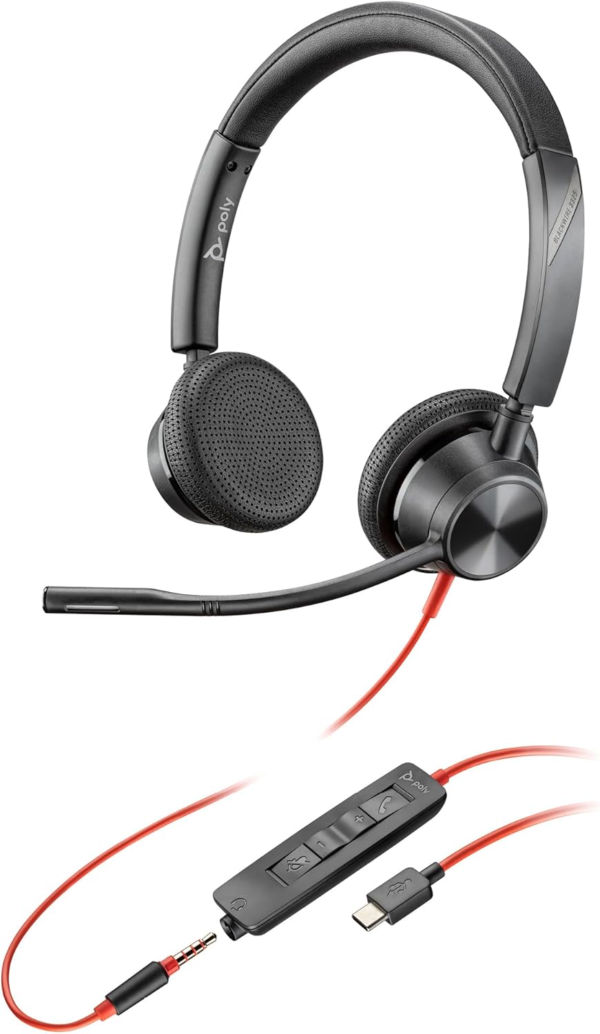 Poly Blackwire 3325 Wired Headset for Ultimate Connectivity