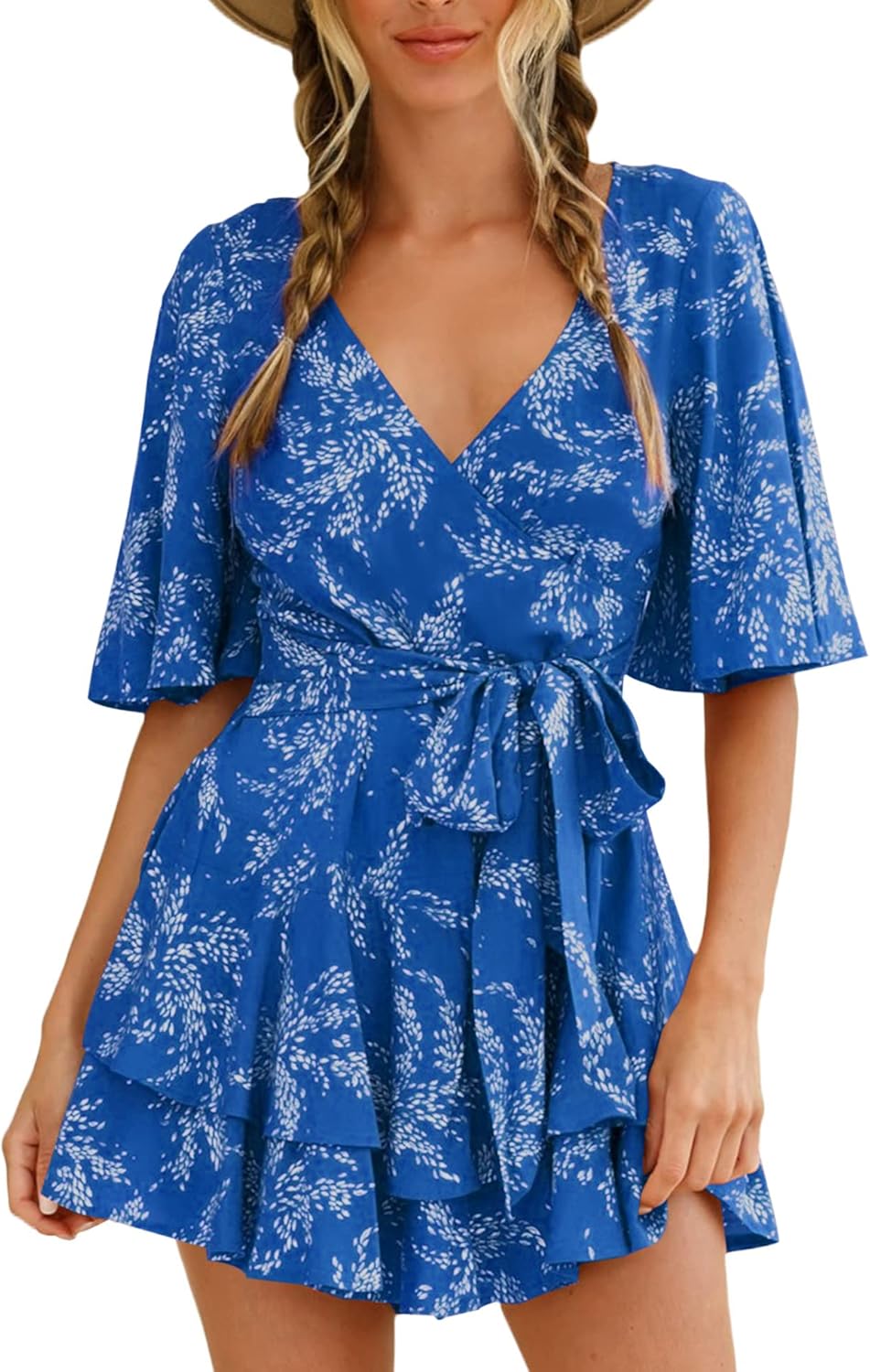 Floral V Neck Summer Romper for Women by Relipop - Stylish & Fun