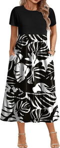 Plus Size Short Sleeve Maxi Dress - Flowy Tiered Casual Summer