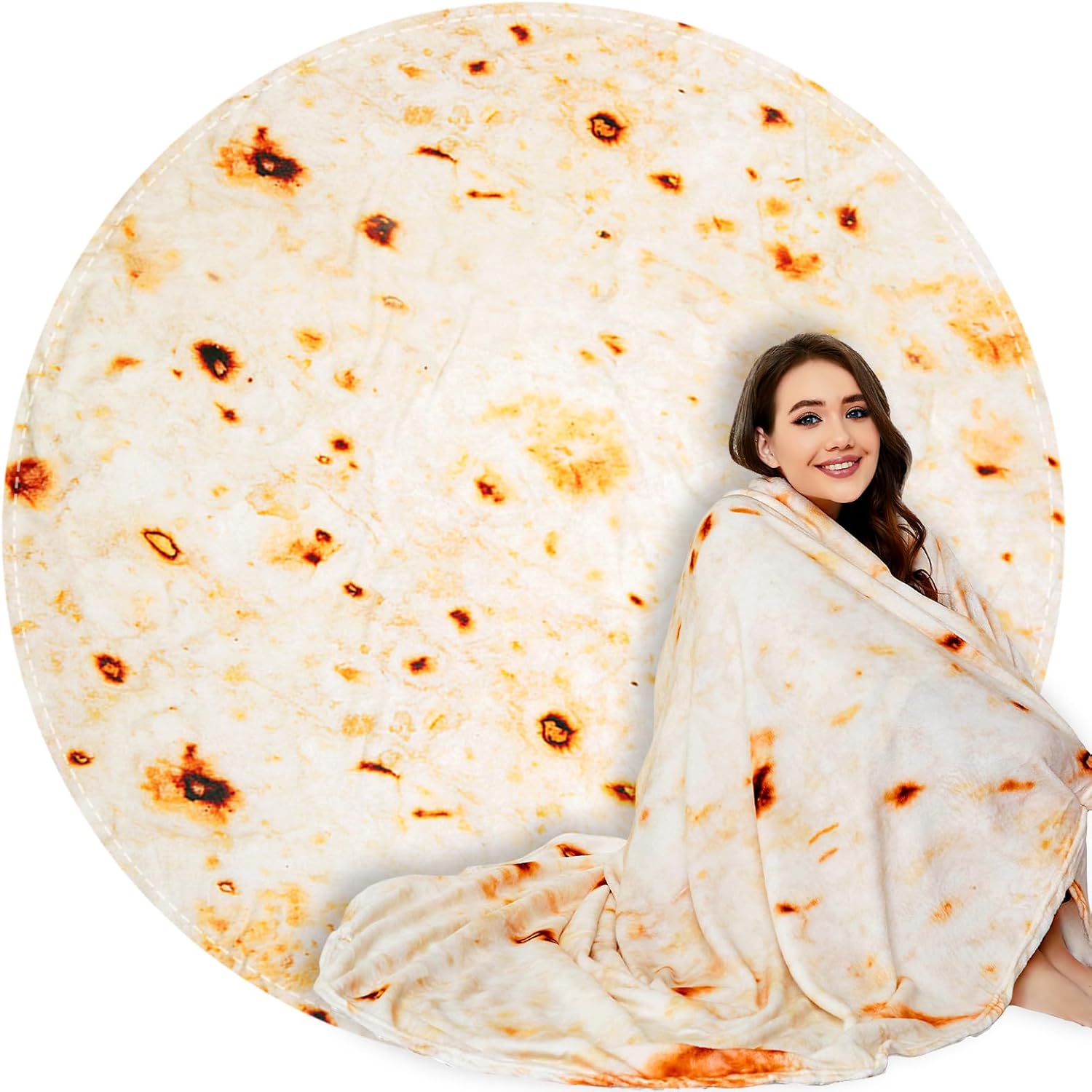 Lhedon Tortilla Blanket for Adults - Fun Flannel Gift Idea