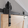 SMARTSTANDARD 8 ft Heavy Duty Sliding Barn Door Hardware Kit - Smooth