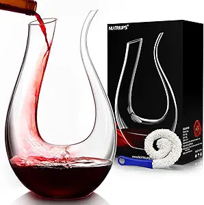 NUTRIUPS U Shape Wine Decanter - Hand Blown Lead-free 1.5L