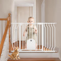 Auto-Close Baby Gate with Cat Door - Safe & Secure Pet Access
