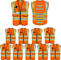 Reflective Vest Class 2 Safety Vest with Pockets and Zipper - High can