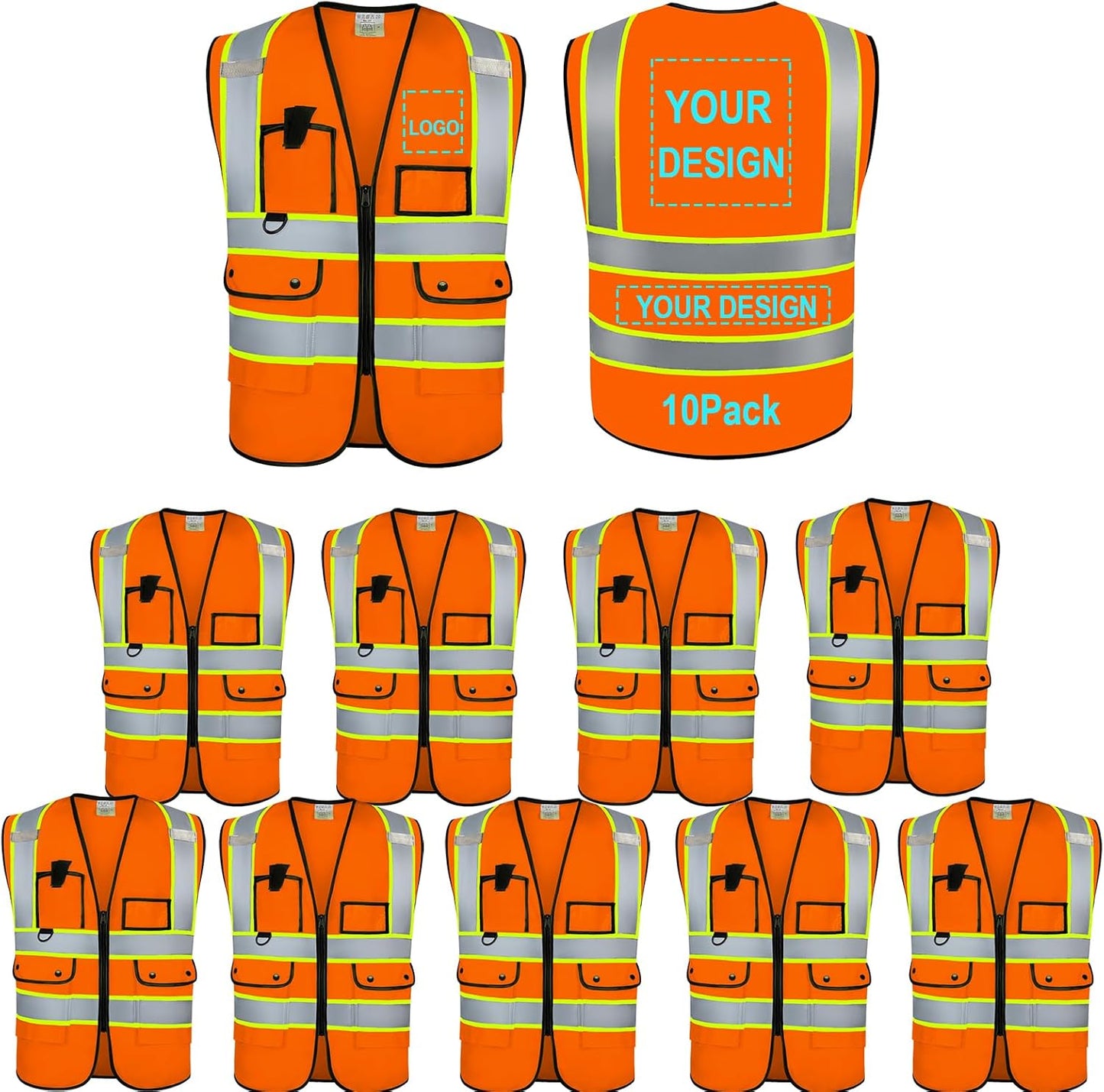 Reflective Vest Class 2 Safety Vests for High Visibility Work
