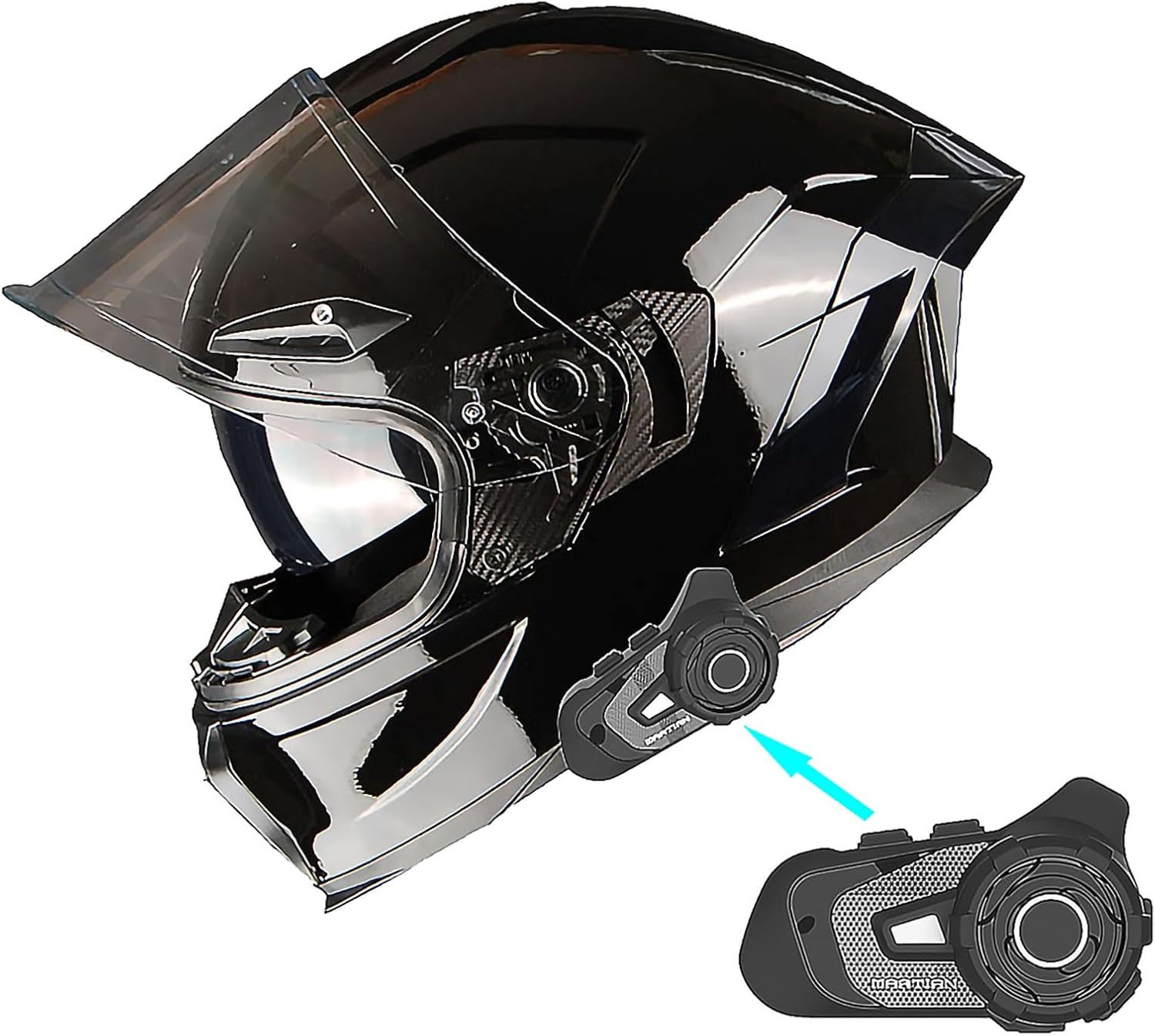 1Storm Motorcycle Full Face Helmet with Bluetooth Headset Bundle