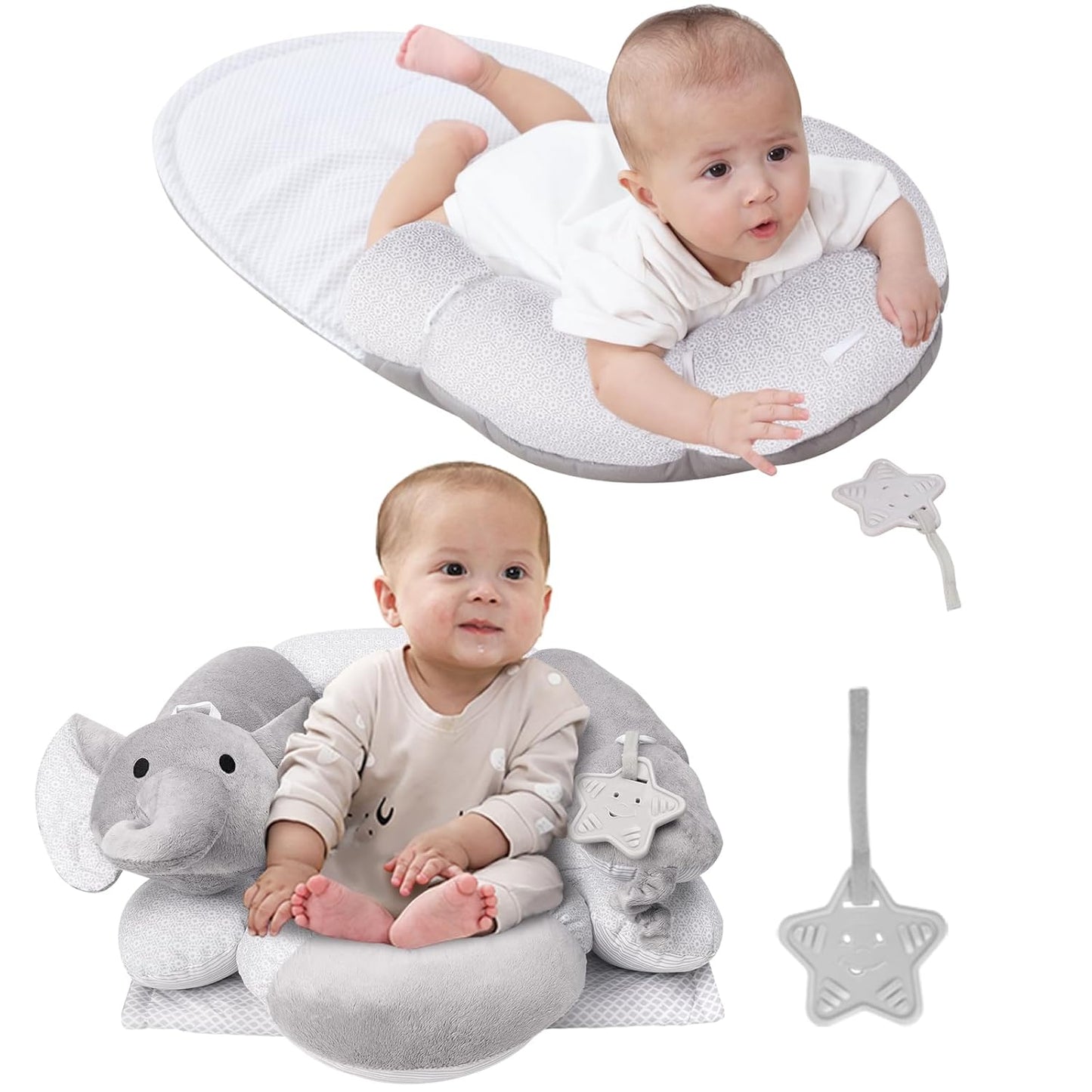 Lovvie & Joy 2-in-1 Tummy Time Mat & Seated Support Pillow