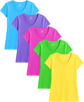 Sexy Basics Womens Cotton Stretch V Neck T Shirts - Comfortable