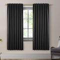 Black Blackout Thick Window Curtains 72 in - Room Darkening Panels