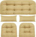 Wicker Chair Cushions 5 Piece Set for Outdoor Loveseat - Waterproof