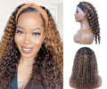 Omber Headband Wig Human Hair Deep Wave for Black Women