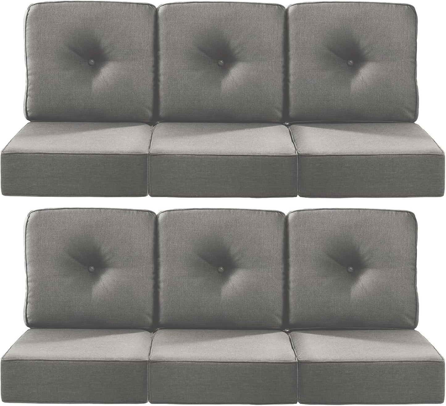 Luxury 22x24 6-Inch Outdoor Deep Seat Cushions Set of 6