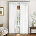 Pinch Pleat Blackout Curtains White 2 Panels W40 x L120 - 100% Light