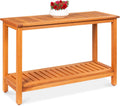 48in Eucalyptus Console Table Natural Finish - Indoor Outdoor