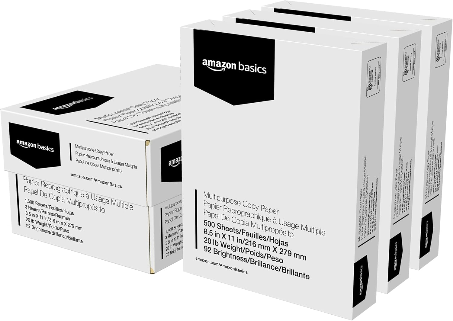 1500 Sheets 92 Bright White Paper - 3 Reams