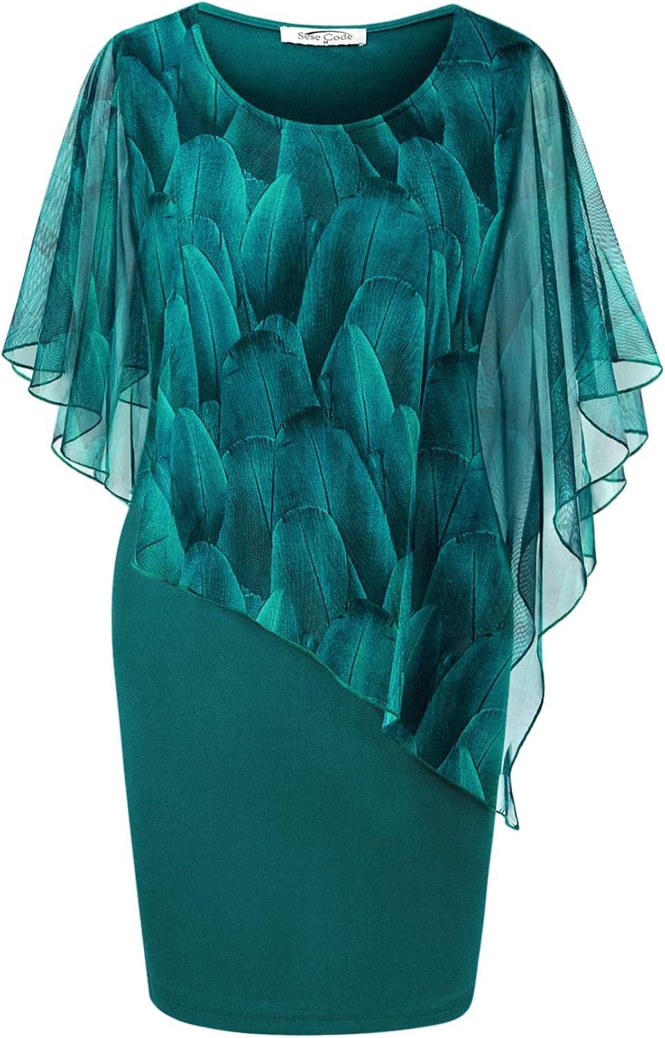 Stunning Women's Mesh Cape Overlay Bodycon Dress for Weddings
