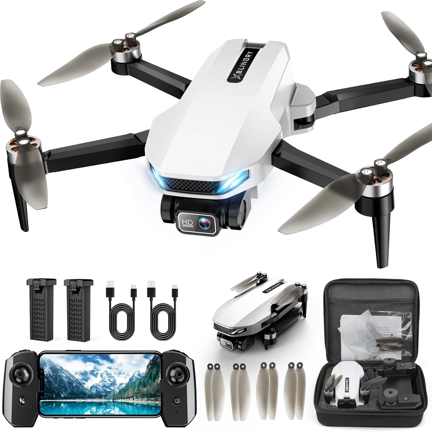 2K HD GPS Drone with Camera for Adults - Foldable Quadcopter