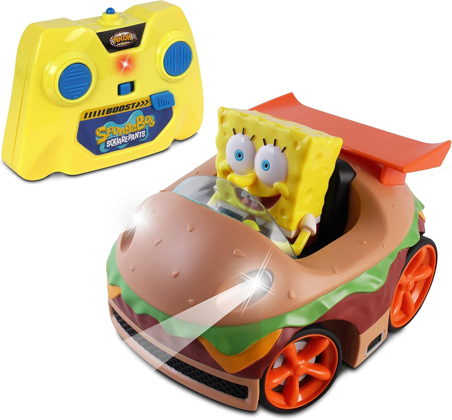 NKOK Remote Control Krabby Patty Vehicle with Turbo Boost Fun