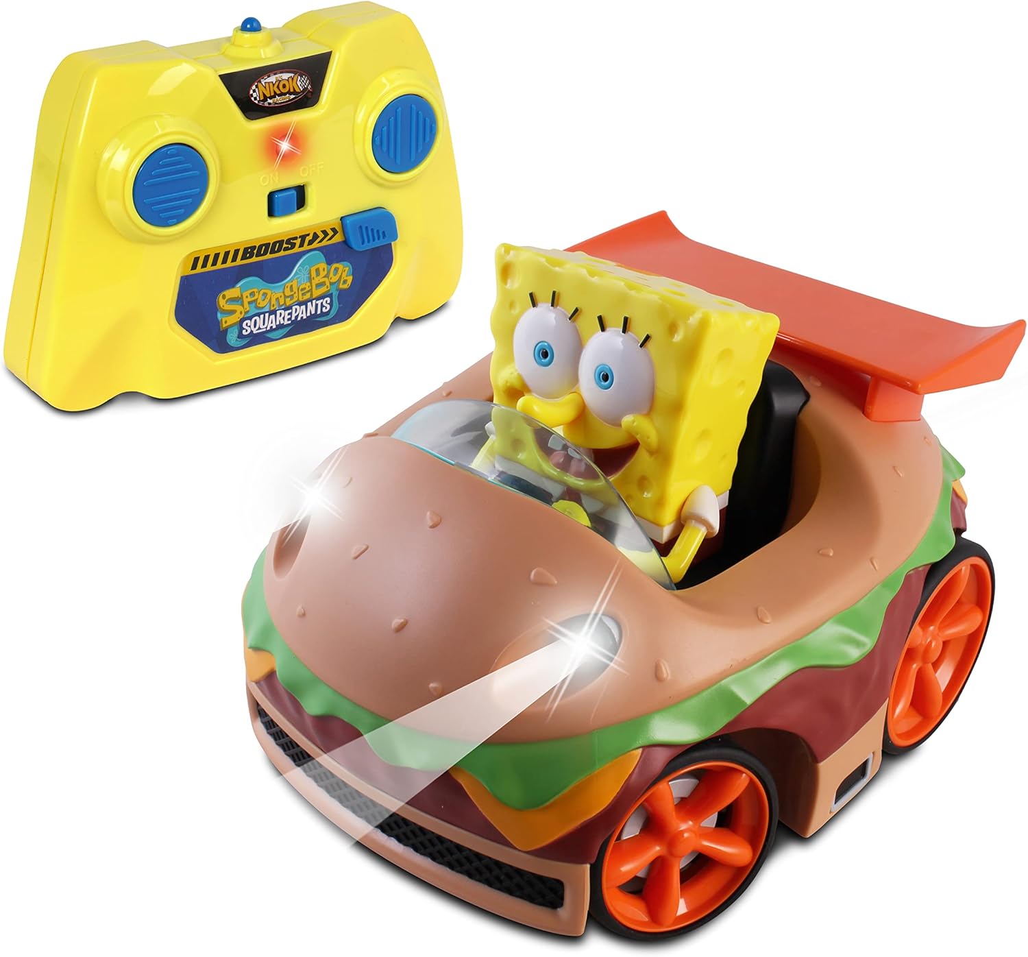 NKOK Remote Control Krabby Patty Vehicle with Turbo Boost Fun