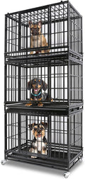 37 in Heavy Duty Dog Crate Two-Tier Stackable - Indestructible