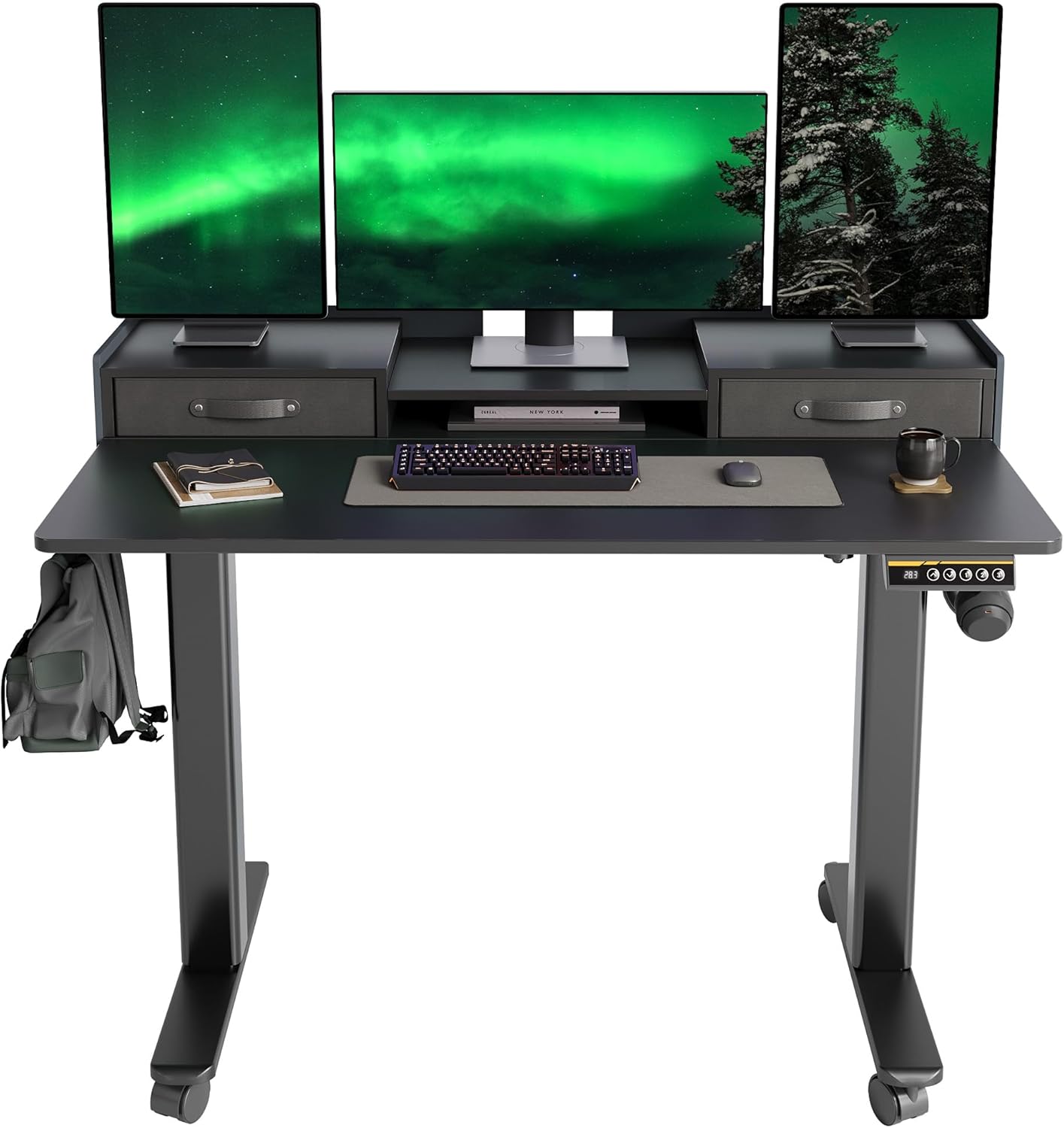 YDN Standing Desk with Drawers - 48 Inch Adjustable Height